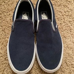 Navy blue suede Vans slip-ons Size 9.5